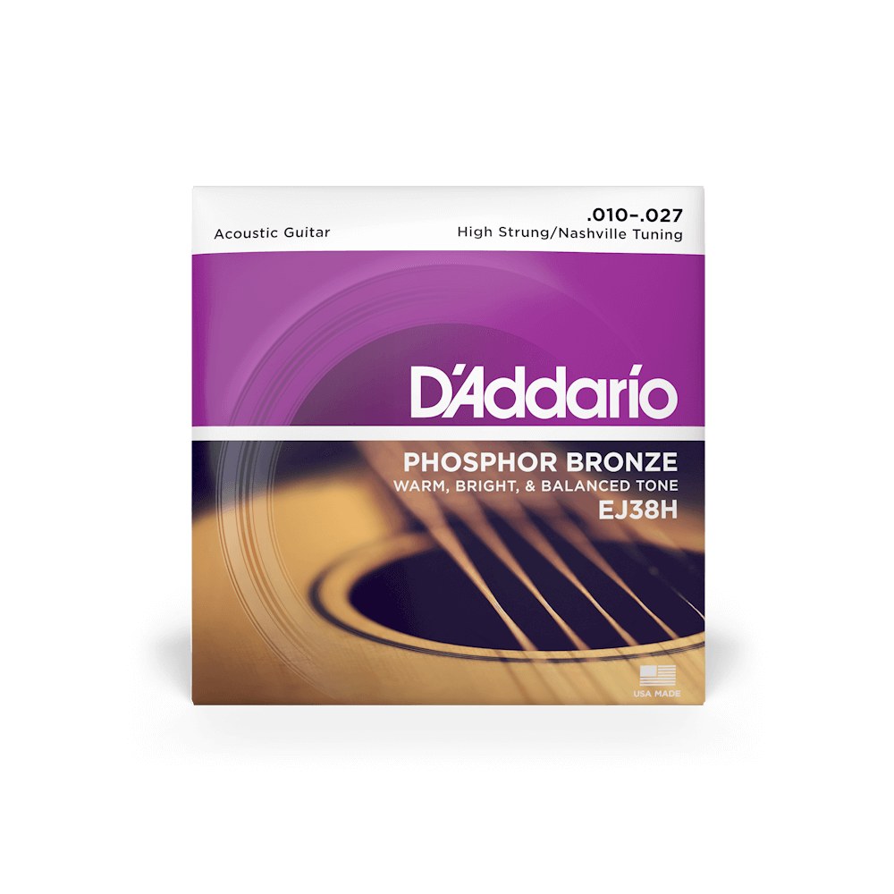 Bao bì dây D'Addario EJ38H cỡ 10-27 High Strung/Nashville Tuning – mặt trước