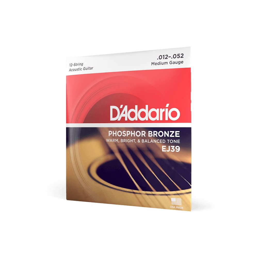 Dây D'Addario EJ39 Phosphor Bronze 12-52 Medium 12-String – bao bì
