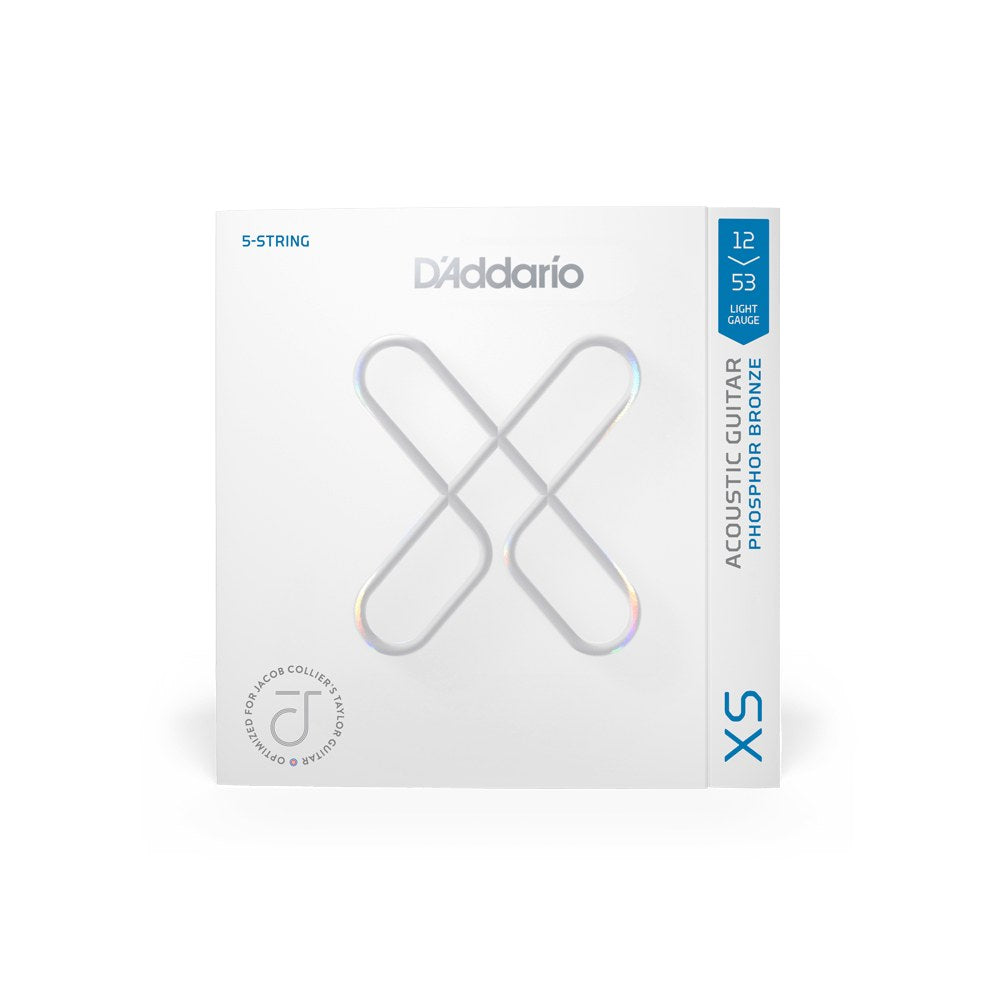 Bao bì dây D'Addario XSAPB1253JC cỡ 12-53 Light (5 dây – Jacob Collier) – mặt trước