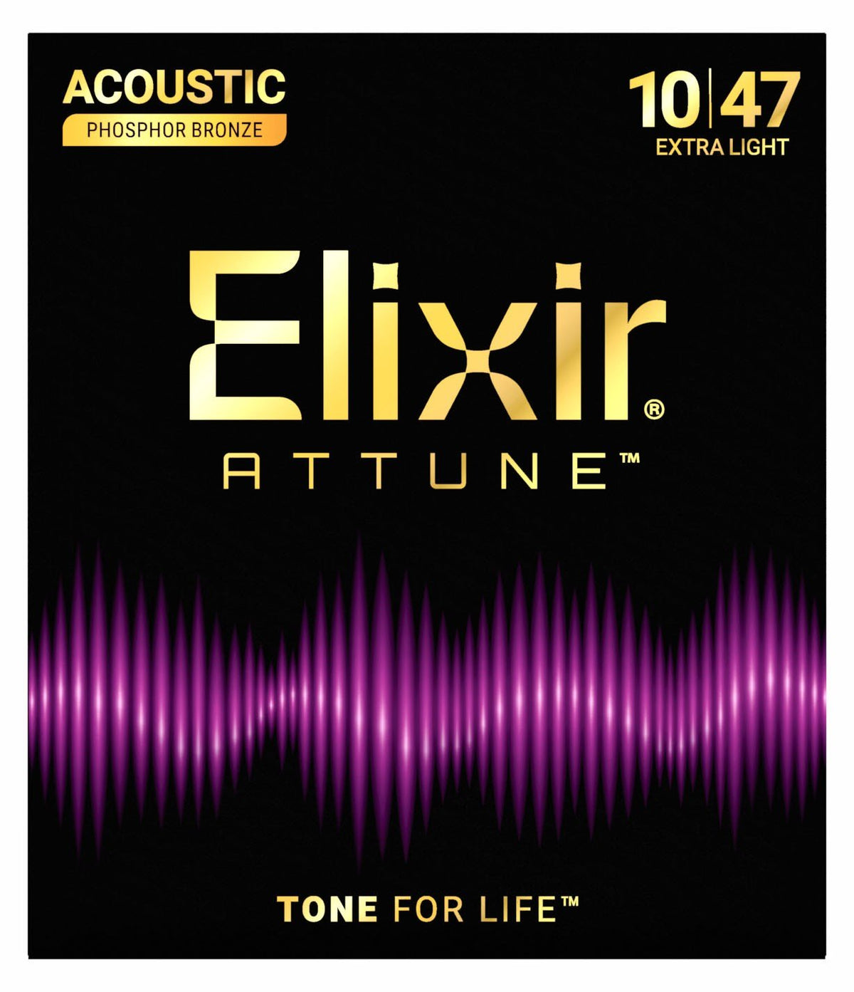 Dây Elixir Attune 21002 Phosphor Bronze 10-47 Extra Light – bao bì mặt trước