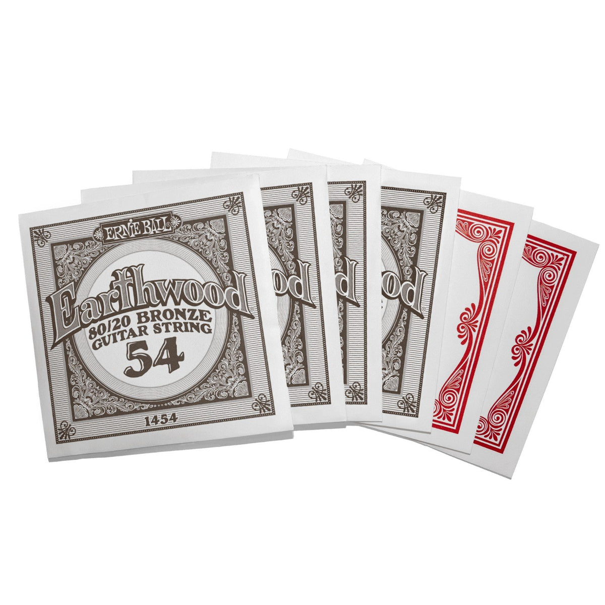 Bộ dây Ernie Ball 2007 Earthwood 80/20 Bronze – từng dây đóng trong phong bì riêng có in cỡ dây