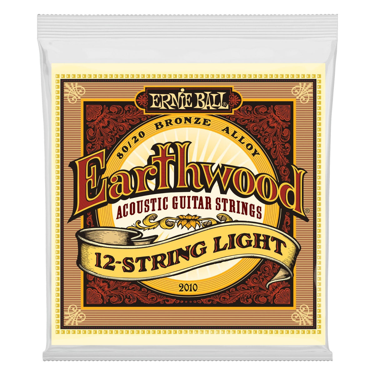 Dây Ernie Ball 2010 Earthwood 80/20 Bronze 9-46 Light – bao bì mặt trước