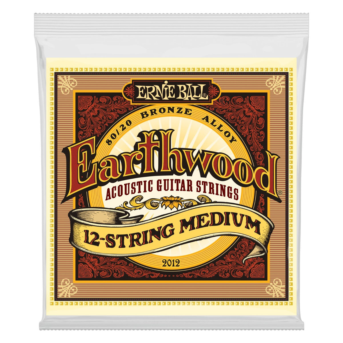 Dây Ernie Ball 2012 Earthwood 80/20 Bronze 11-52 Medium – bao bì mặt trước