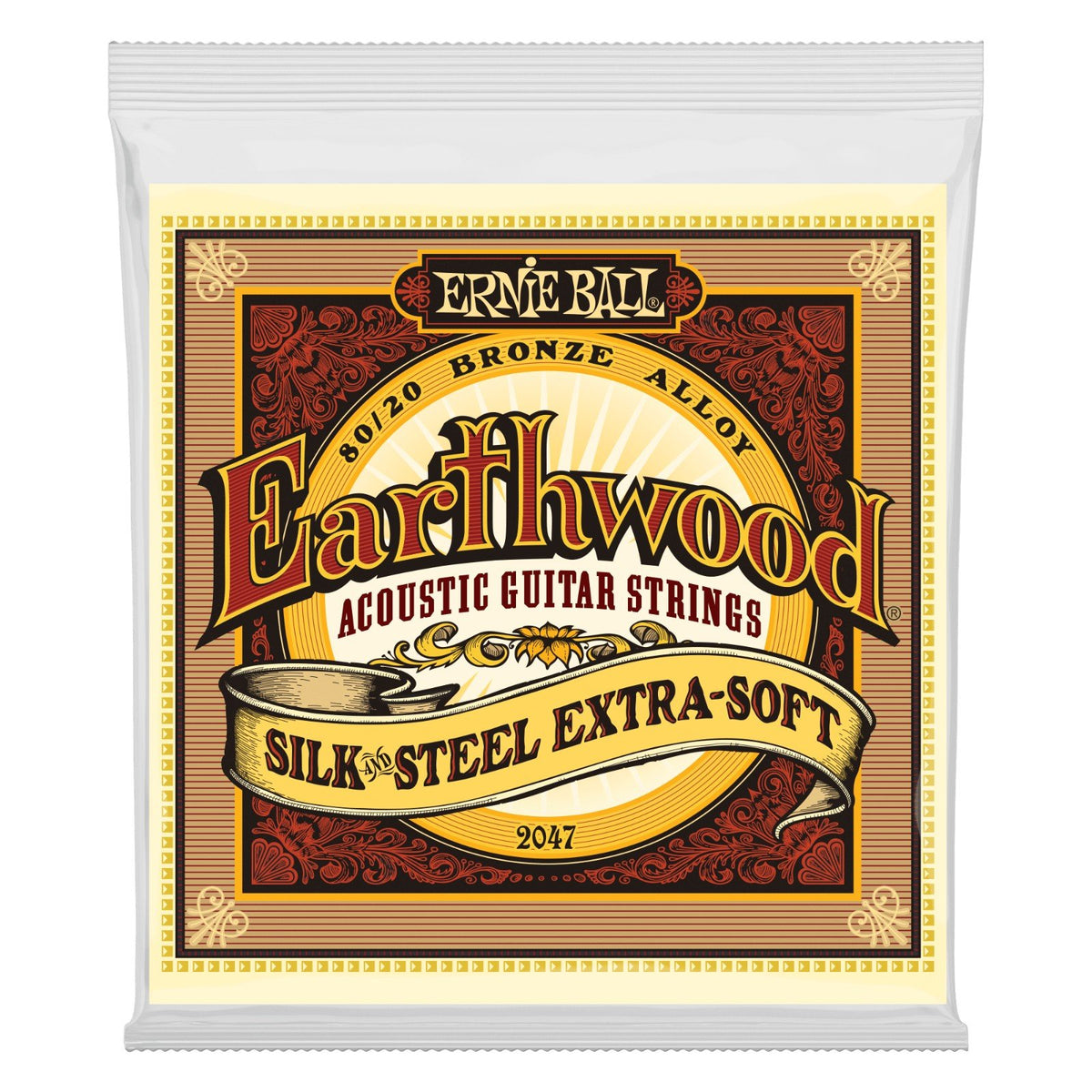 Dây Ernie Ball 2047 Earthwood Silk & Steel 10-50 Extra Soft – bao bì mặt trước