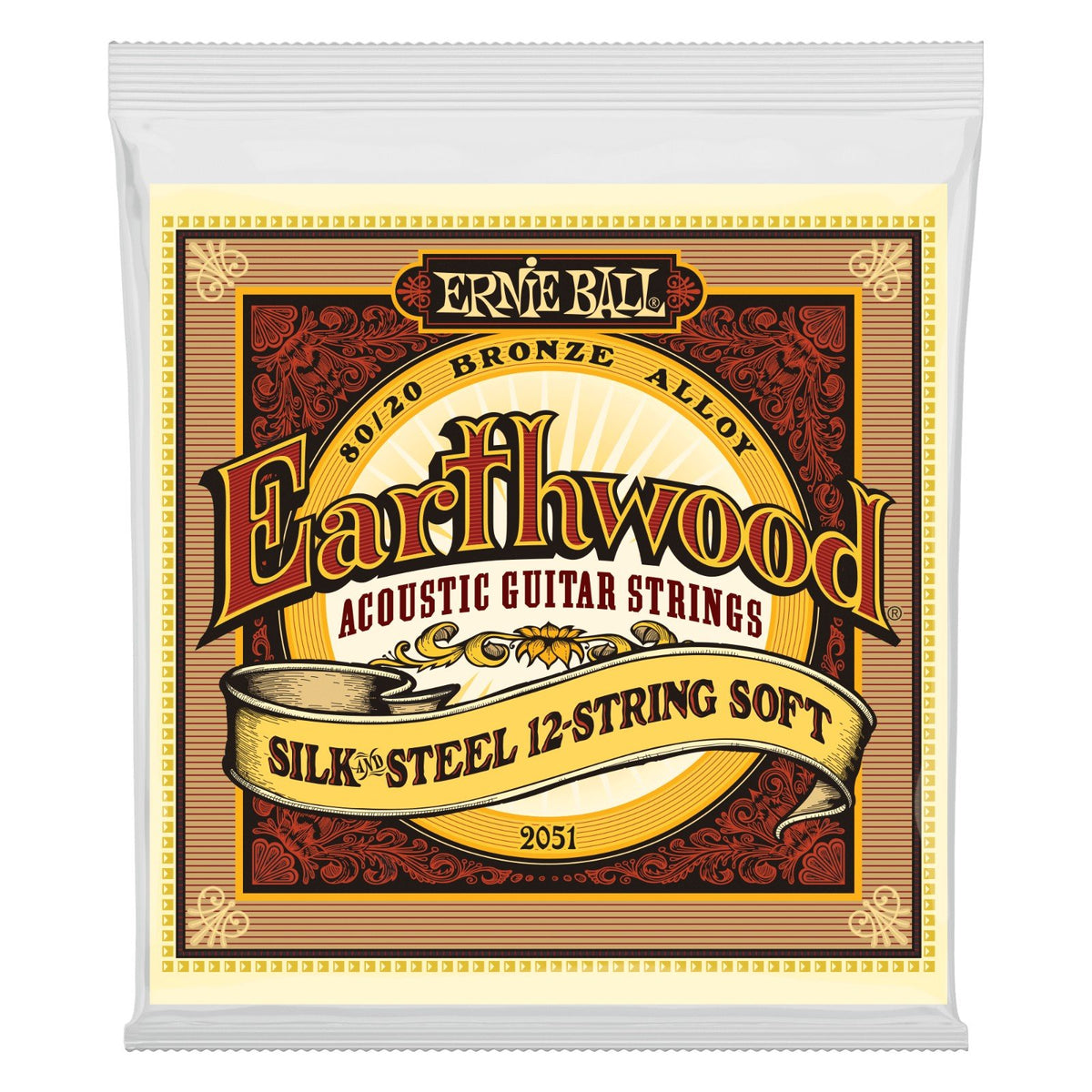 Dây Ernie Ball 2051 Earthwood Silk & Steel 9-46 Soft – bao bì mặt trước