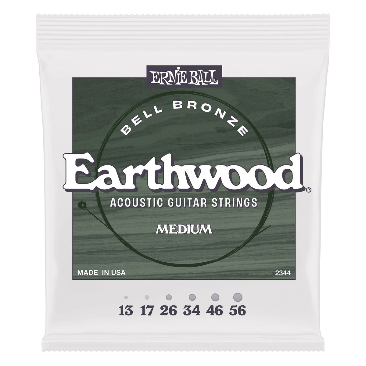 Dây Ernie Ball 2344 Earthwood Bell Bronze 13-56 Medium – bao bì mặt trước