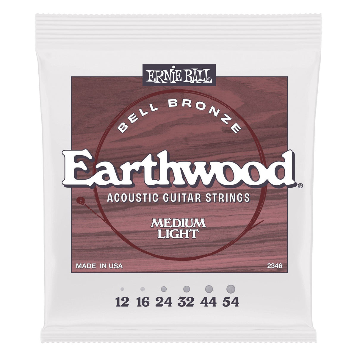 Dây Ernie Ball 2346 Earthwood Bell Bronze 12-54 Medium Light – bao bì mặt trước