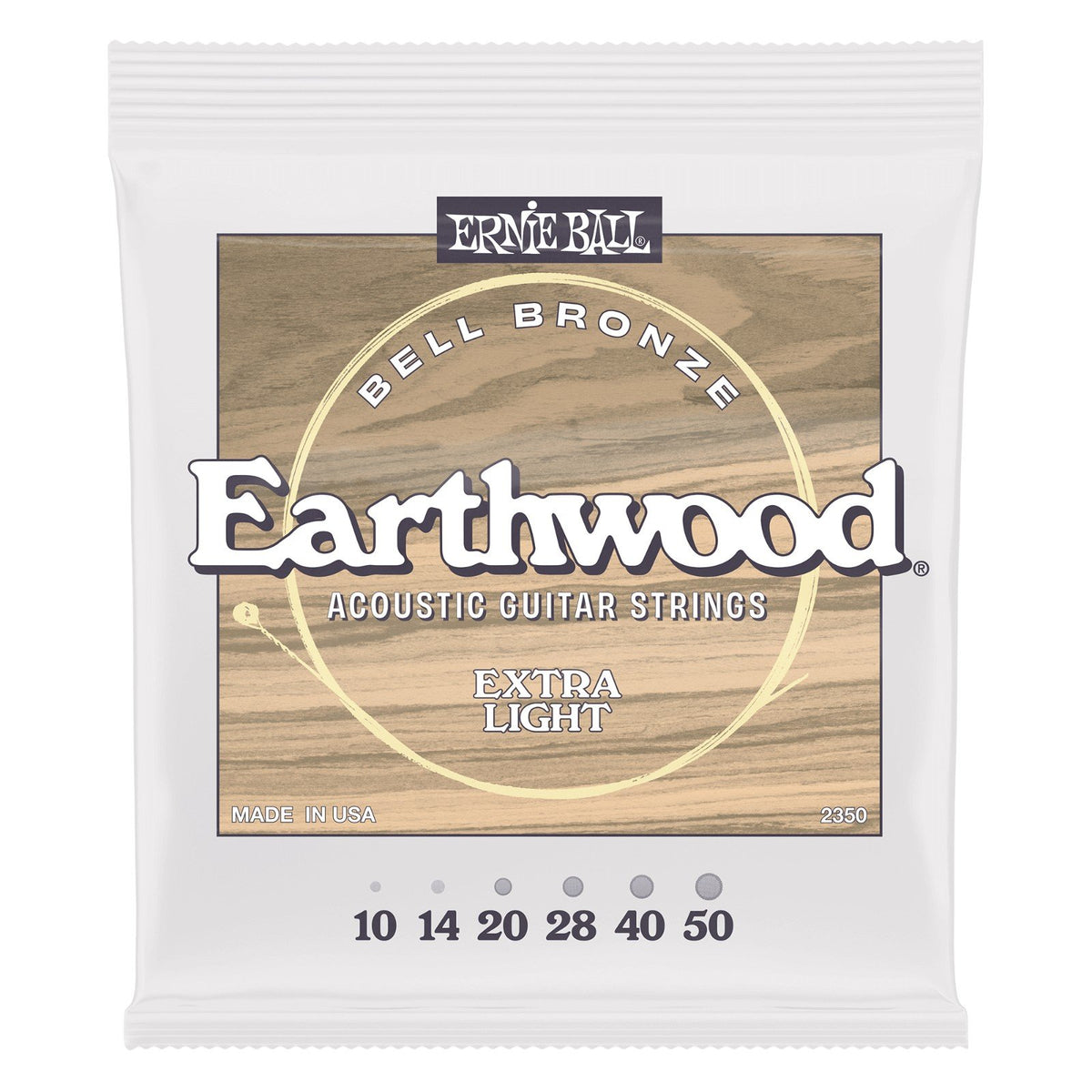 Dây Ernie Ball 2350 Earthwood Bell Bronze 10-50 Extra Light – bao bì mặt trước