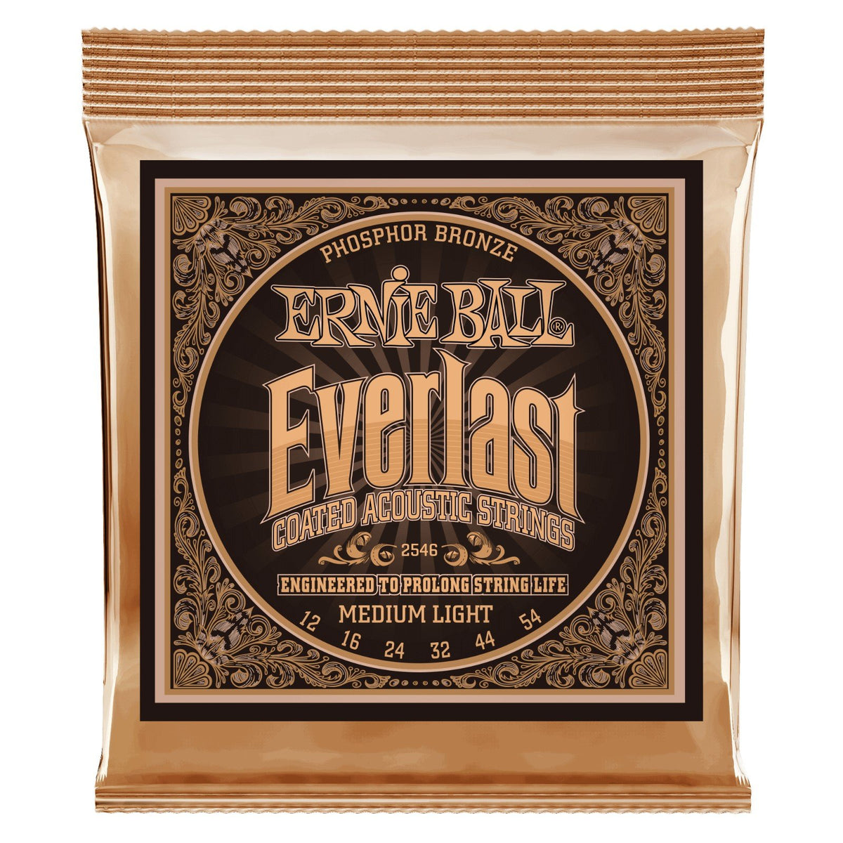 Dây Ernie Ball 2546 Everlast Coated Phosphor Bronze 12-54 Medium Light – bao bì mặt trước
