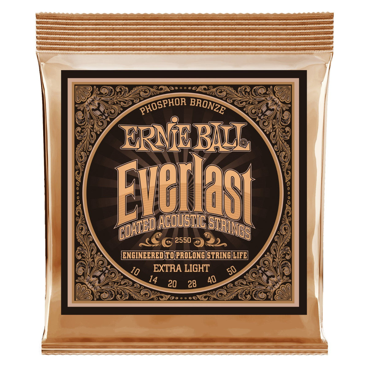 Dây Ernie Ball 2550 Everlast Coated Phosphor Bronze 10-50 Extra Light – bao bì mặt trước
