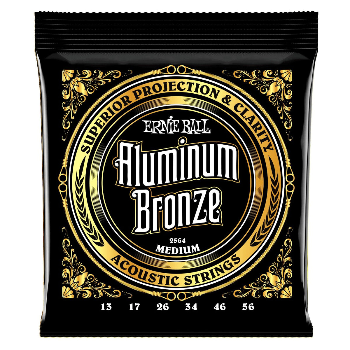 Dây Ernie Ball 2564 Aluminum Bronze 13-56 Medium – bao bì mặt trước