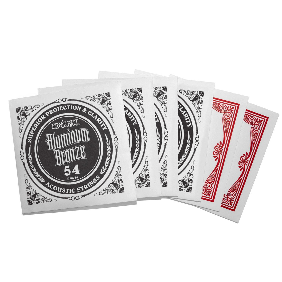 Bộ dây Ernie Ball 2566 Aluminum Bronze – từng dây đóng trong phong bì riêng có in cỡ dây