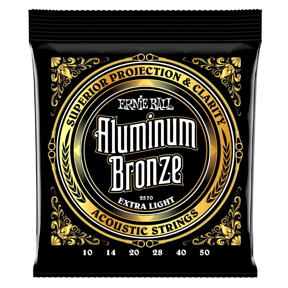 Dây Ernie Ball 2570 Aluminum Bronze 10-50 Extra Light – bao bì mặt trước
