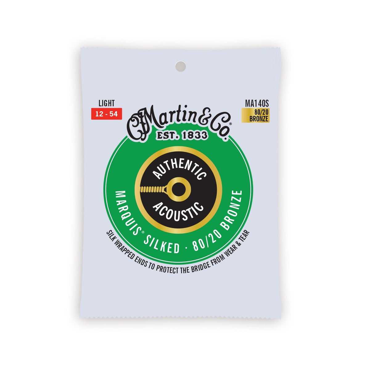 Dây Martin MA140S Authentic Acoustic Marquis Silked 12-54 Light – bao bì mặt trước