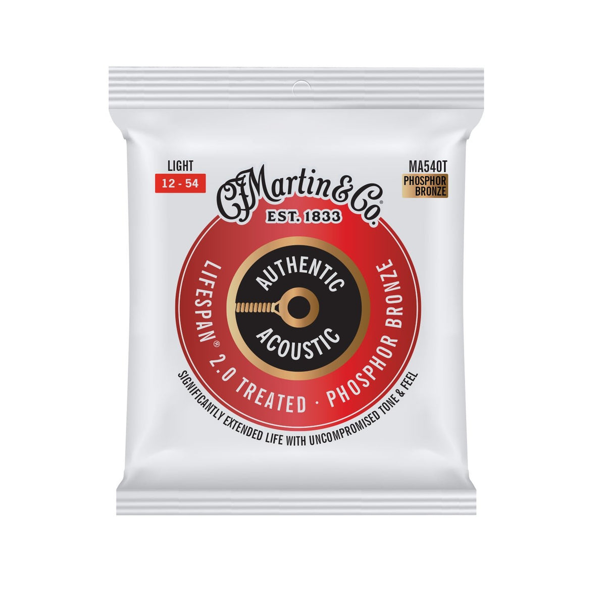 Dây Martin MA540T Authentic Acoustic Lifespan 2.0 12-54 Light – bao bì mặt trước