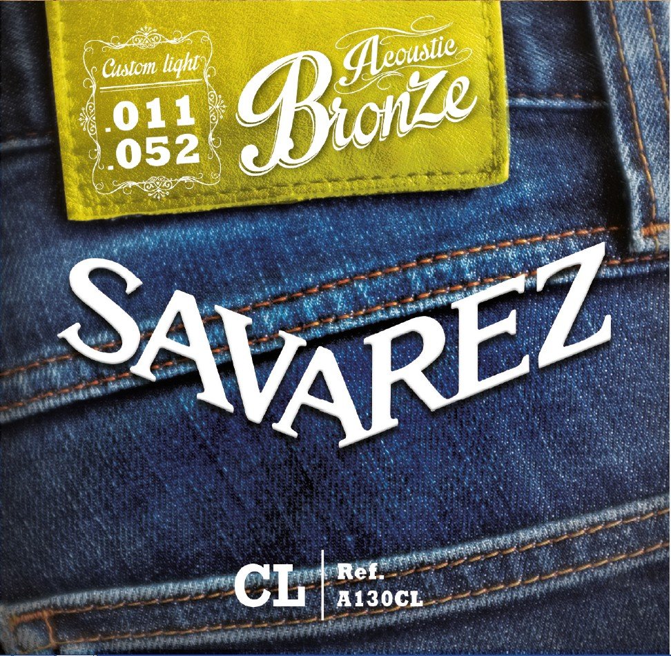 Dây Savarez A130CL Acoustic Bronze 11-52 Custom Light – bao bì mặt trước