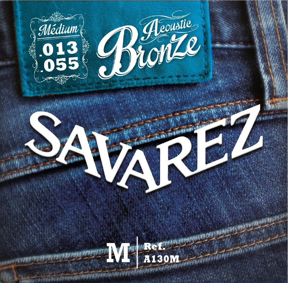 Dây Savarez A130M Acoustic Bronze 13-55 Medium – bao bì mặt trước