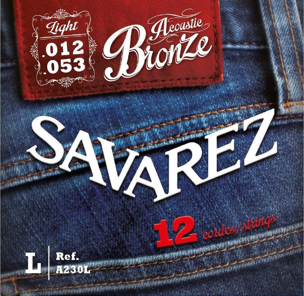 Dây Savarez A230L Acoustic Bronze 12 dây 12-53 Light – bao bì mặt trước