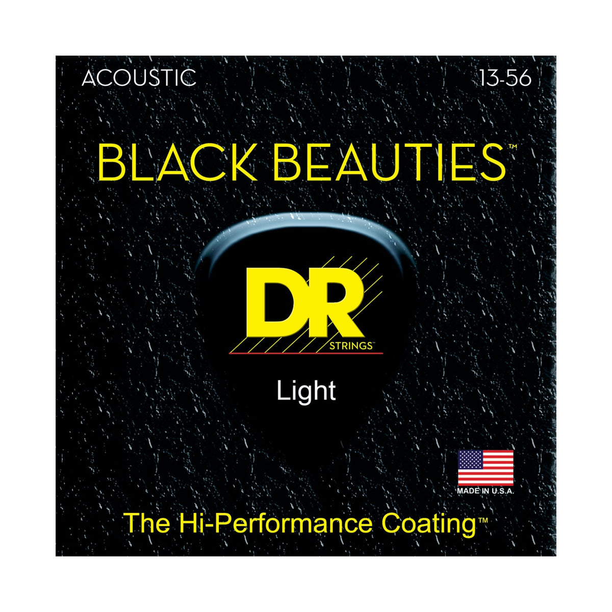 Dây DR Black Beauties BKA-13 13-56 Medium – bao bì mặt trước, in MADE IN USA