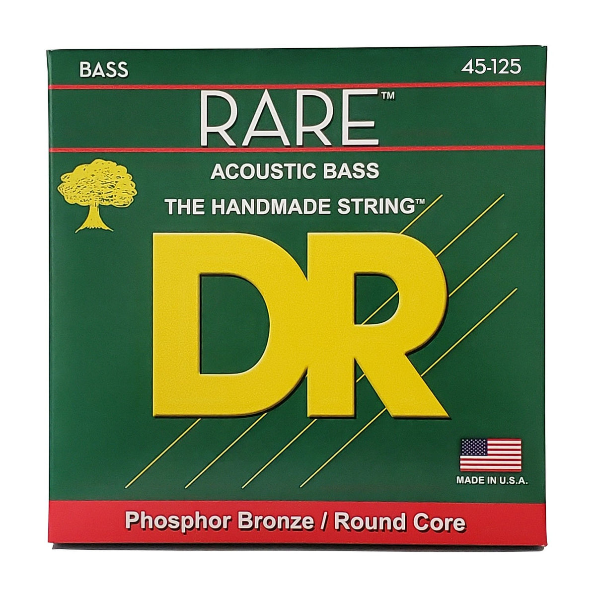 Dây DR Rare RPB5-45 45-125 Medium 5-String – bao bì mặt trước, in MADE IN USA