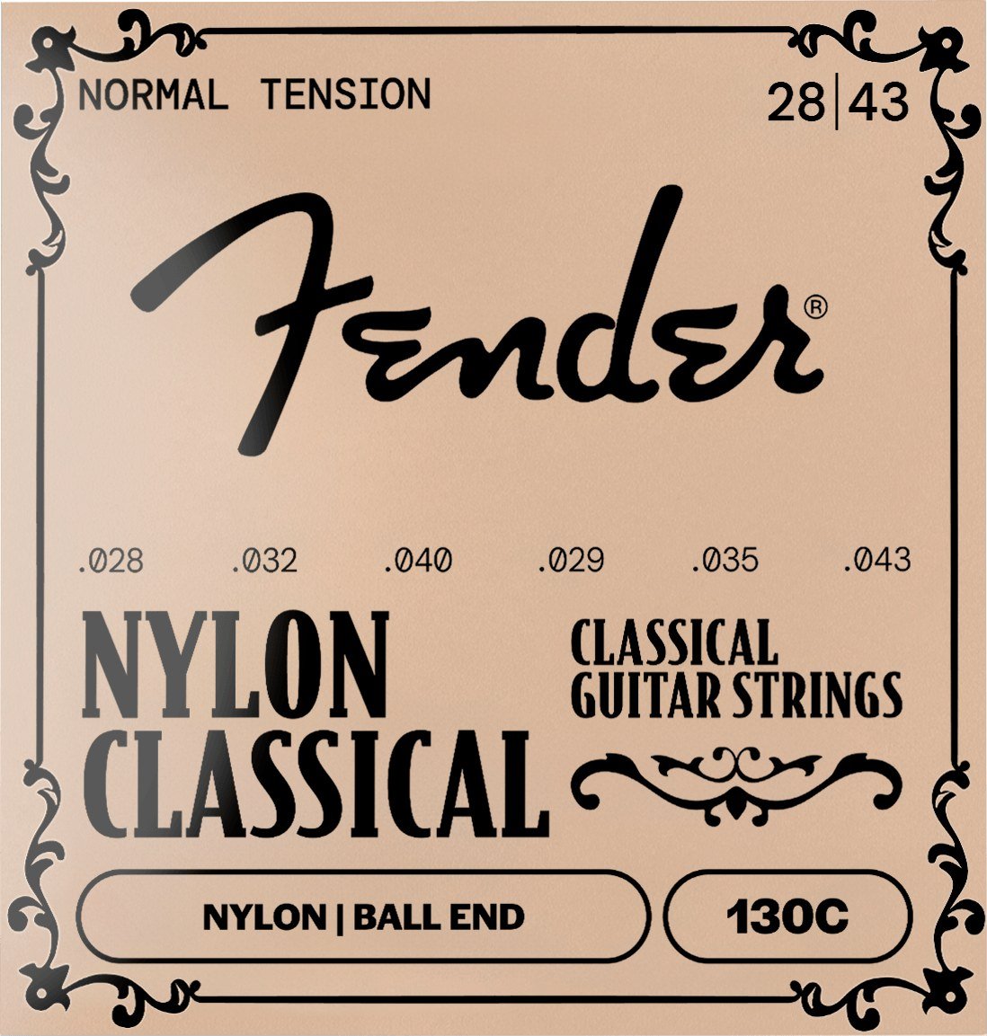 Fender Nylon Classical 130C – cỡ 28-43 Normal Tension, cùng dòng Nylon Classical với 100C