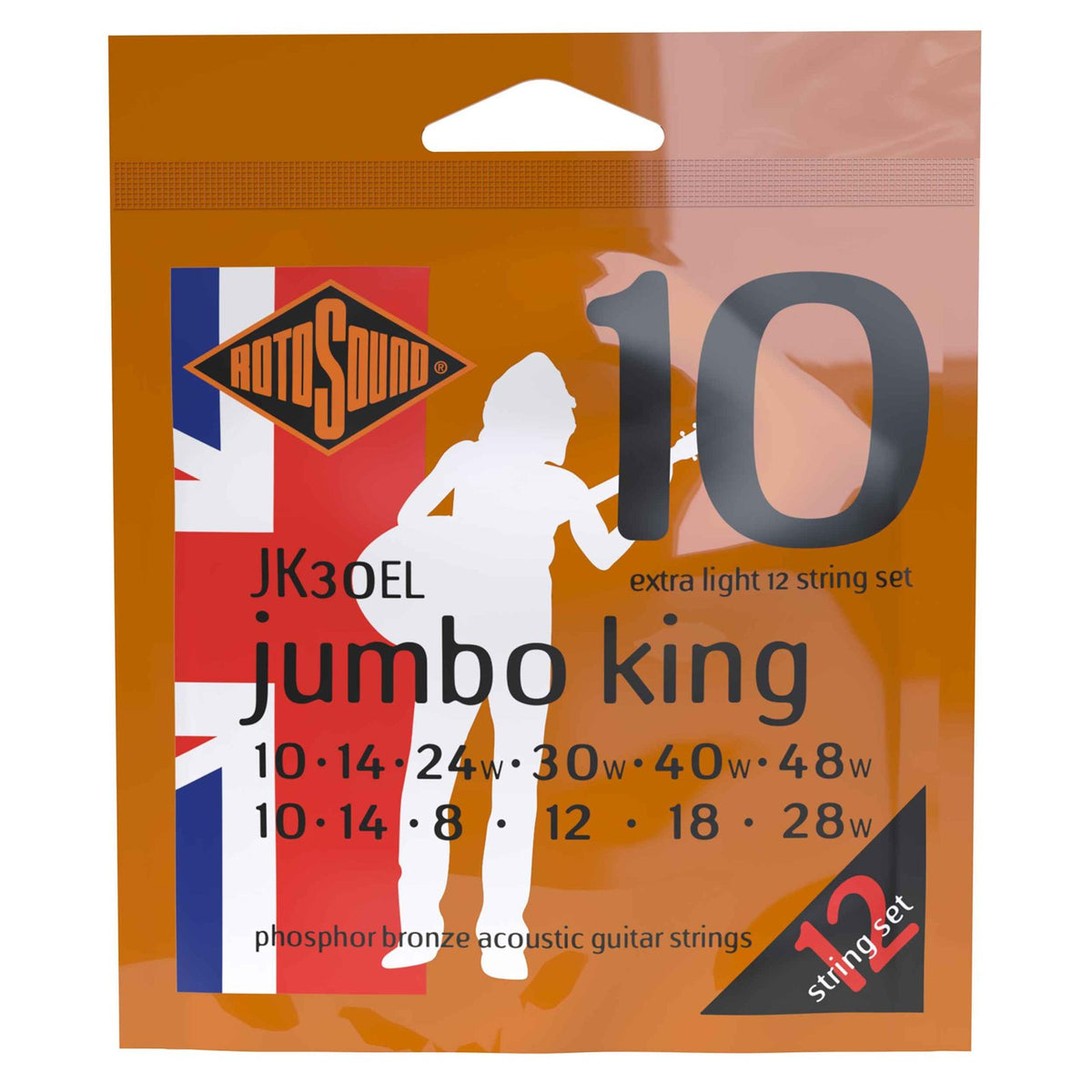 Rotosound JK30EL – cỡ 10-48 Extra Light, cùng dòng Jumbo King với JK30SL