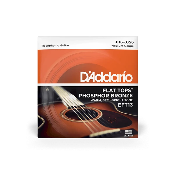 Dây Đàn Guitar Acoustic D'Addario EFT13 (Flat Tops Resophonic, 16-56)