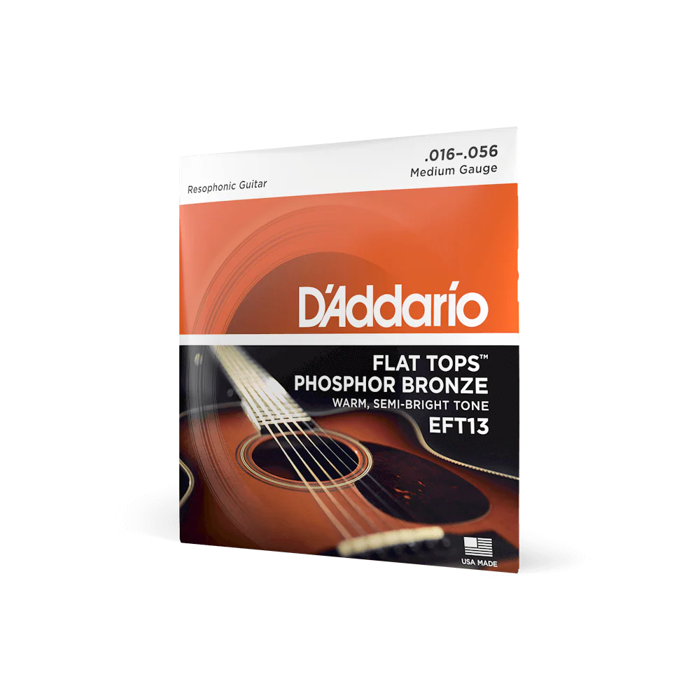 Dây Đàn Guitar Acoustic D'Addario EFT13 (Flat Tops Resophonic, 16-56)