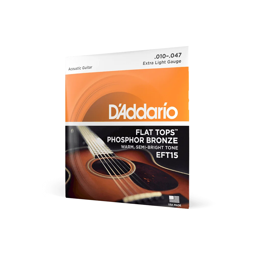 Dây Đàn Guitar Acoustic D'Addario EFT15 (Flat Tops Phosphor Bronze, 10-47 Extra Light)