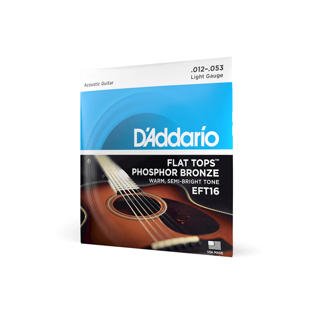 Dây Đàn Guitar Acoustic D'Addario EFT16 (Flat Tops Phosphor Bronze, 12-53 Light)