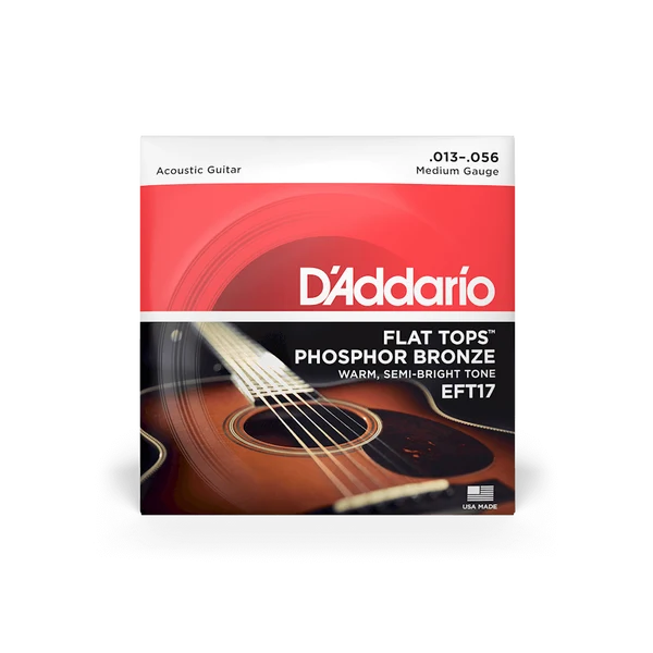 Dây Đàn Guitar Acoustic D'Addario EFT17 (Flat Tops Phosphor Bronze, 13-56 Medium)