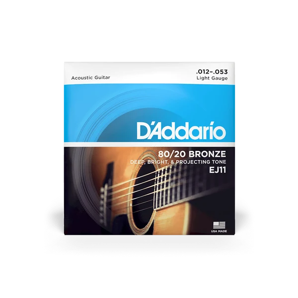 Dây Đàn Guitar Acoustic D'Addario EJ11 (80/20 Bronze, 12-53 Light)