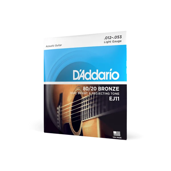 Dây Đàn Guitar Acoustic D'Addario EJ11 (80/20 Bronze, 12-53 Light)