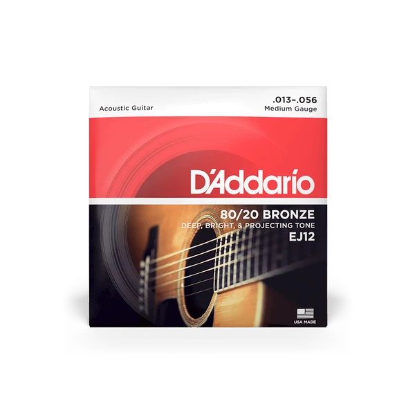 Dây Đàn Guitar Acoustic D'Addario EJ12 (80/20 Bronze, 13-56 Medium)