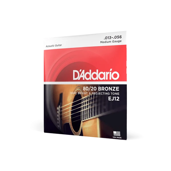 Dây Đàn Guitar Acoustic D'Addario EJ12 (80/20 Bronze, 13-56 Medium)