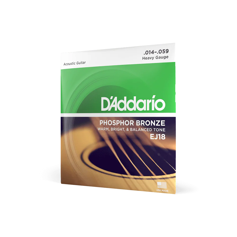 Dây Đàn Guitar Acoustic D'Addario EJ18 (Phosphor Bronze, 14-59 Heavy)