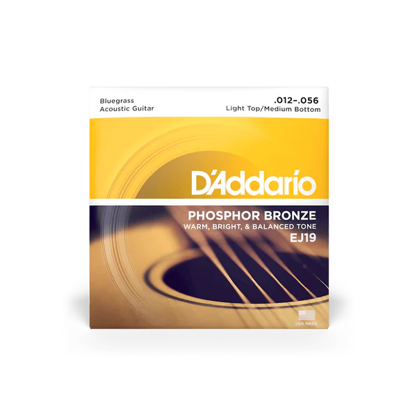 Dây Đàn Guitar Acoustic D'Addario EJ19 (Phosphor Bronze, 12-56 Bluegrass)