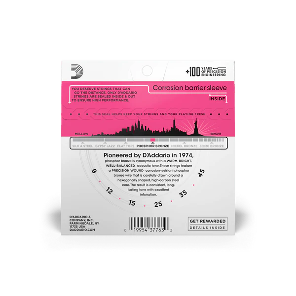 Dây Đàn Guitar Acoustic D'Addario EJ23 (Phosphor Bronze, 9-45 Super Light)