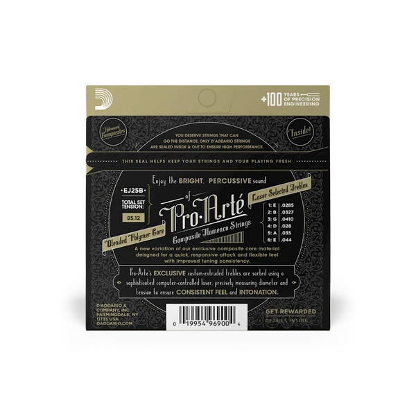 Dây Guitar Flamenco D'Addario EJ25B Pro-Arté Black Nylon