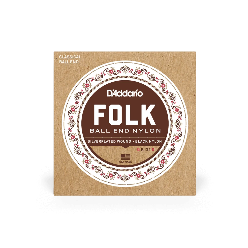 Dây Guitar D'Addario EJ32 Folk Nylon Đầu Bi (Ball-End)