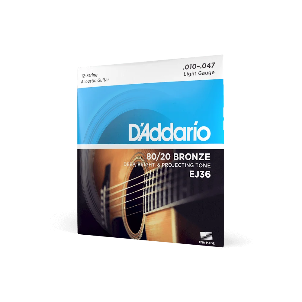 Dây Đàn Guitar Acoustic 12 Dây D'Addario EJ36 (80/20 Bronze, 10-47 Light)