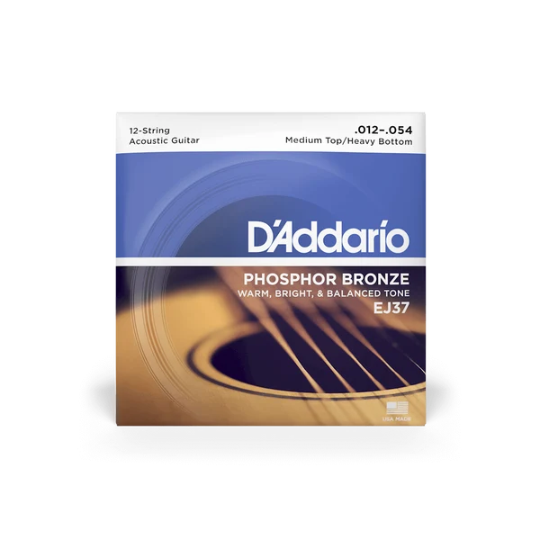 Dây Đàn Guitar Acoustic 12 Dây D'Addario EJ37 (Phosphor Bronze, 12-54 Medium Top/Heavy Bottom)