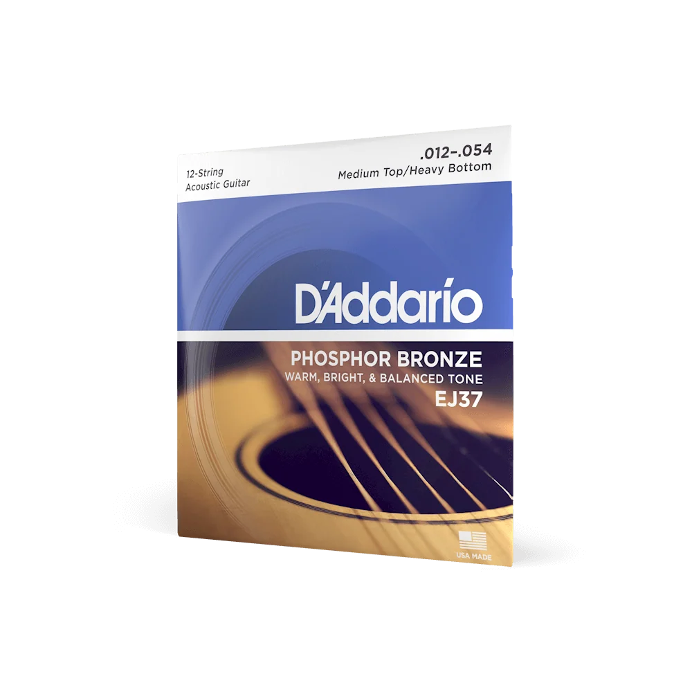 Dây Đàn Guitar Acoustic 12 Dây D'Addario EJ37 (Phosphor Bronze, 12-54 Medium Top/Heavy Bottom)