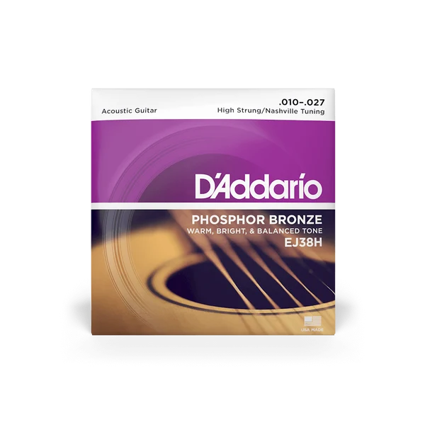 Dây Đàn Guitar Acoustic D'Addario EJ38H (Phosphor Bronze, Nashville/High-Strung, 10-27)