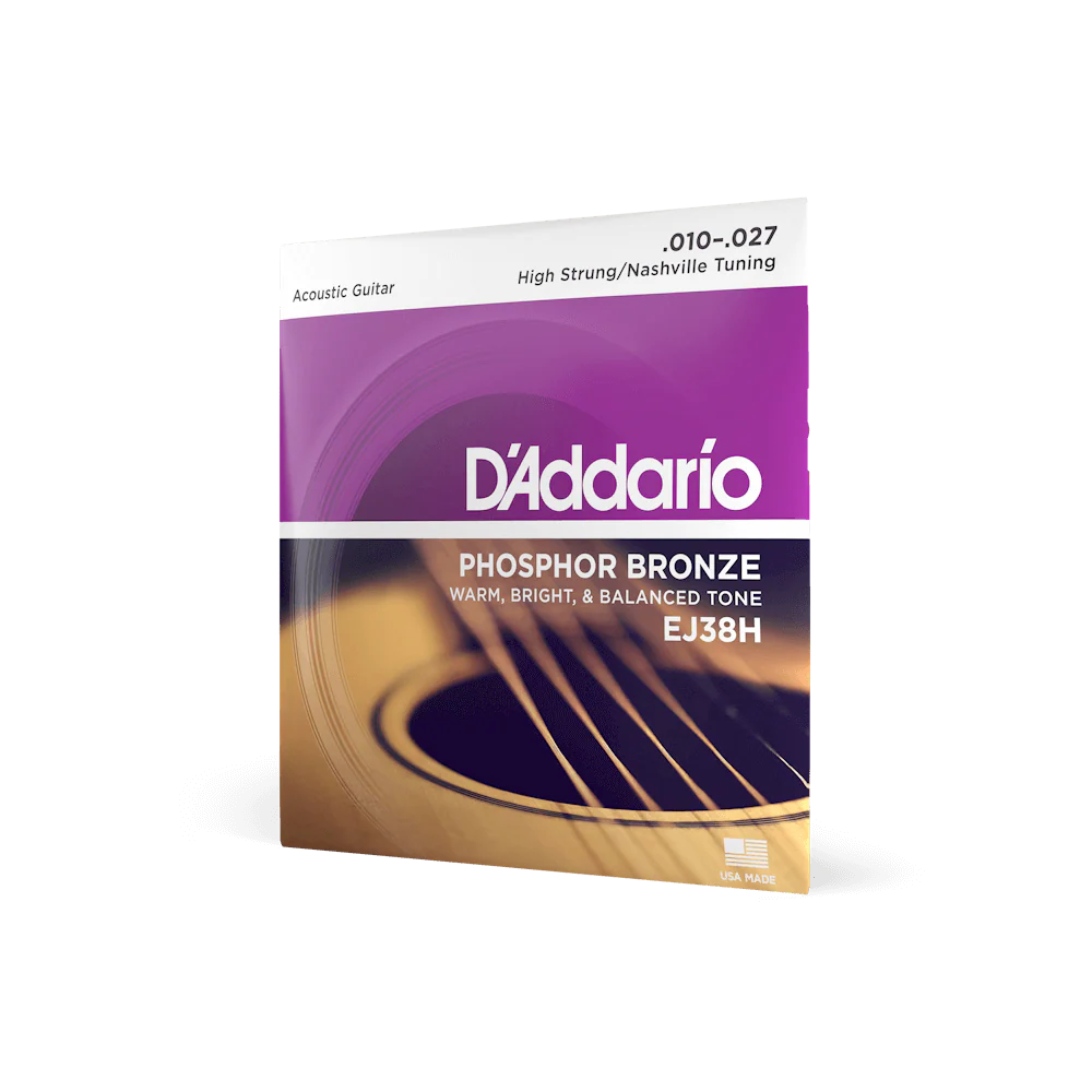 Dây Đàn Guitar Acoustic D'Addario EJ38H (Phosphor Bronze, Nashville/High-Strung, 10-27)