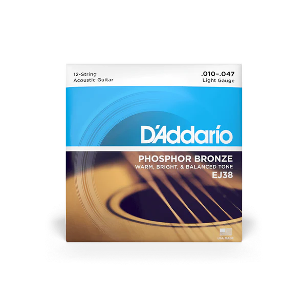 Dây Đàn Guitar Acoustic 12 Dây D'Addario EJ38 (Phosphor Bronze, 10-47 Light)
