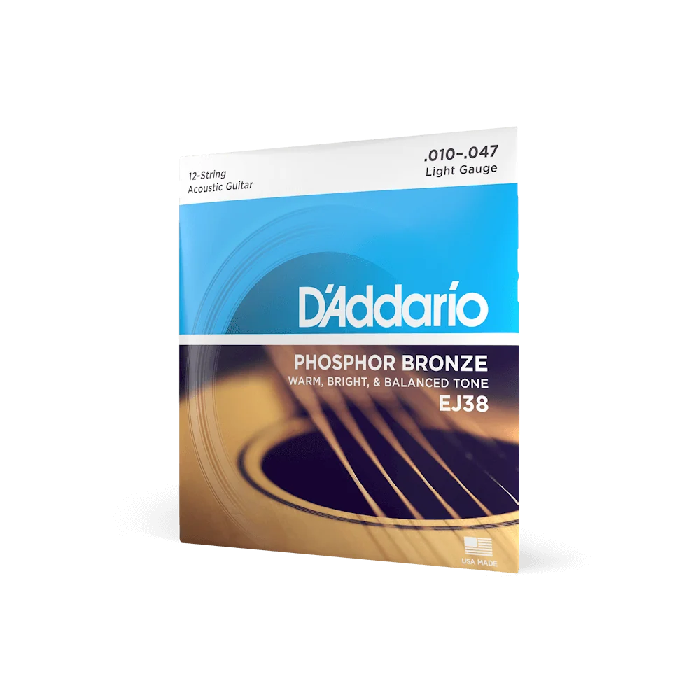 Dây Đàn Guitar Acoustic 12 Dây D'Addario EJ38 (Phosphor Bronze, 10-47 Light)