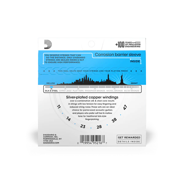 Dây Đàn Guitar Acoustic D'Addario EJ40 (Silk & Steel, 11-47 Light)