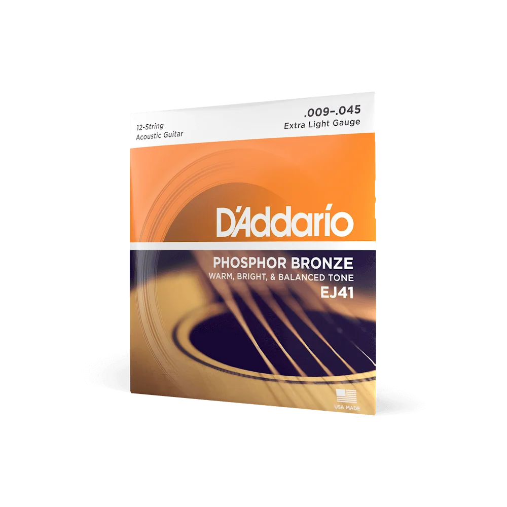Dây Đàn Guitar Acoustic 12 Dây D'Addario EJ41 (Phosphor Bronze, 9-45 Extra Light)