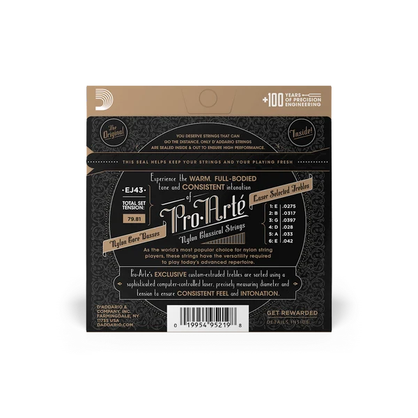 Dây Guitar Classic D'Addario EJ43 Pro-Arté Light Tension